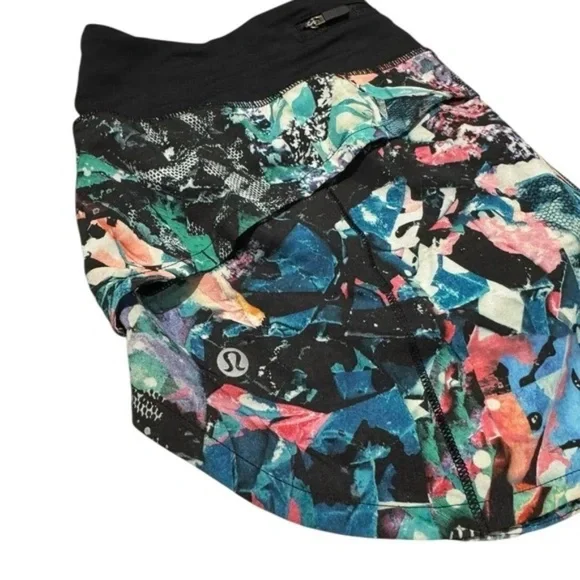 Lululemon Speed Up Short *2.5" Color Crush Multi / Black Sz 6 - Picture 3 of 7